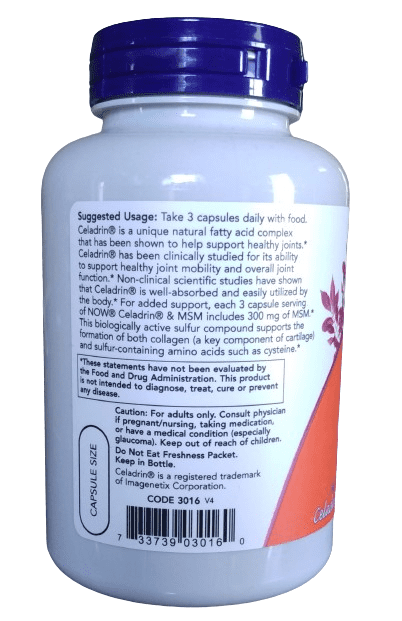 Supplement bottle with label and instructions.