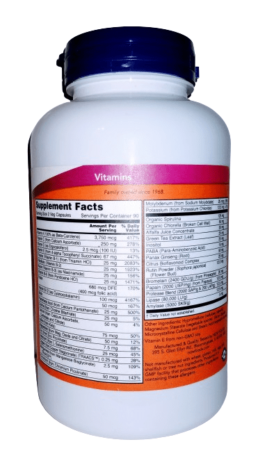 White vitamin bottle with supplement facts label.